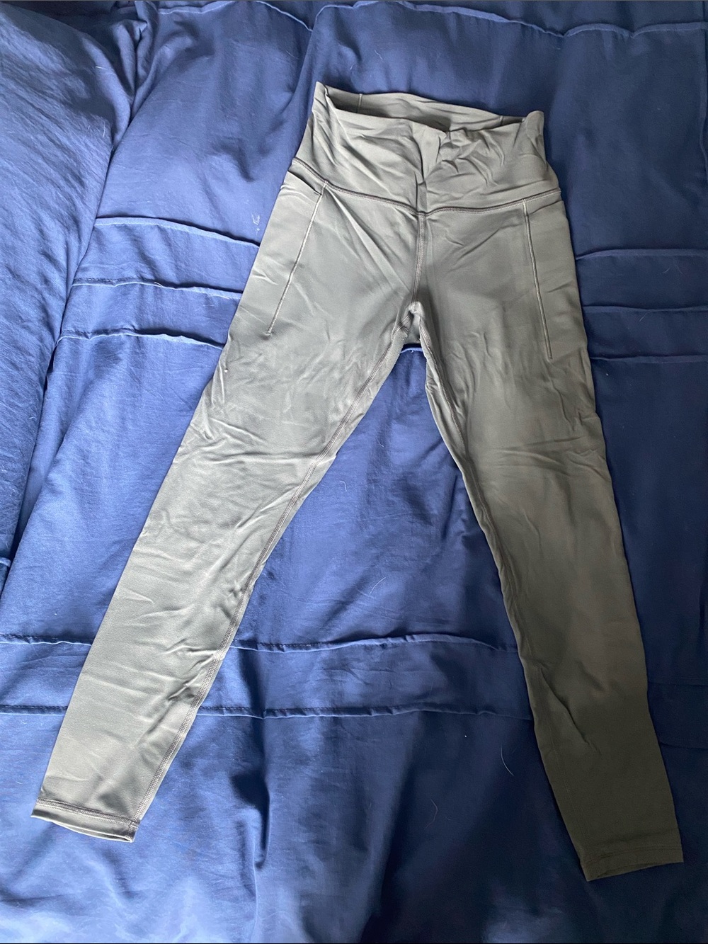 Athleta Olive Green Transcend Stash High-Rise Performance Leggings